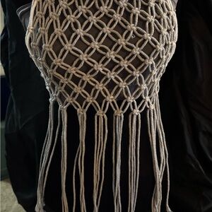 Elegant White Macrame Tank Top